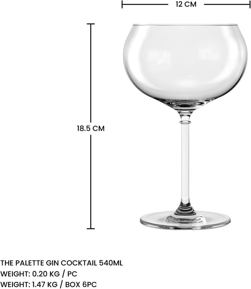 OCEAN The Palette Gin Cocktail Glass - 540ml (Set of 6) - Elegant Stemware for Gin & Tonics, Mixed Drinks, Large Cocktails - Image 3
